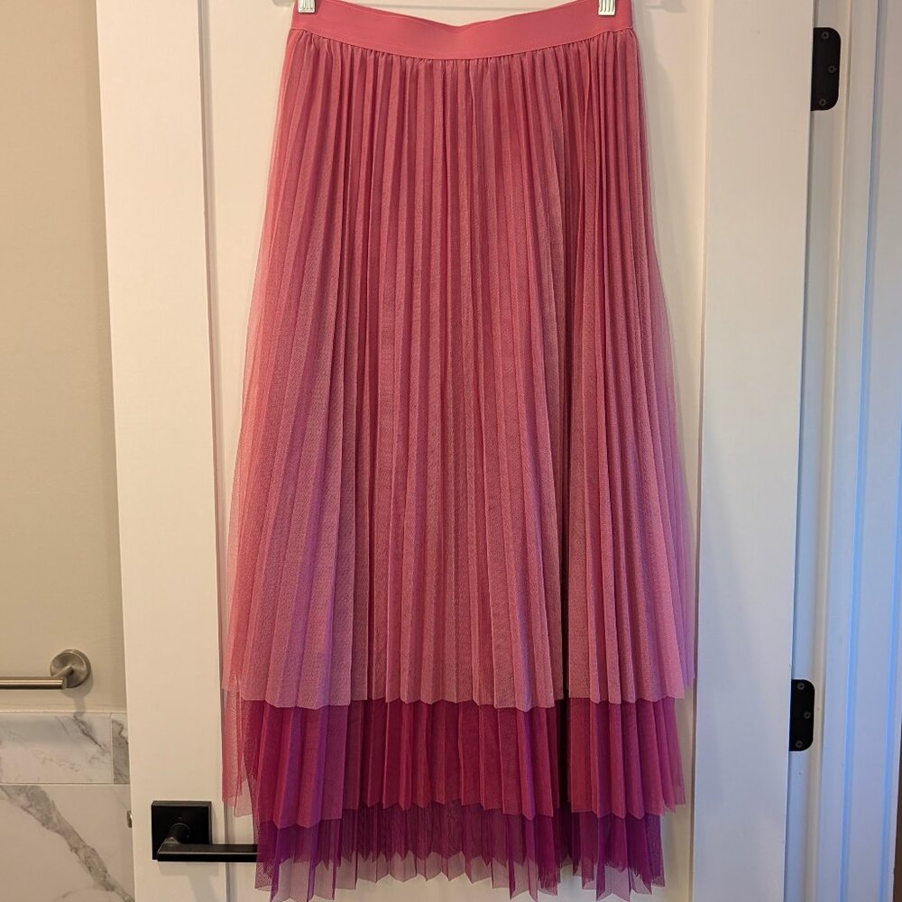 Boden Tulle Tiered Maxi Skirt pink, size US 8/UK12
